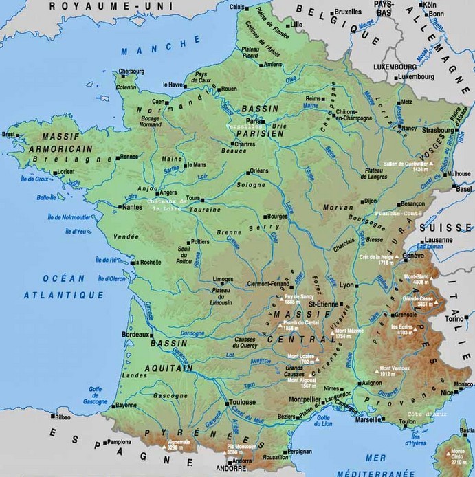 Carte hydrographie France