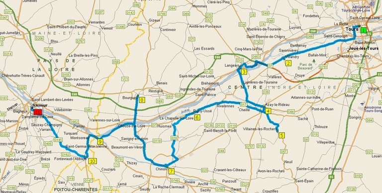 Clic pour agrandir Tours-Saumur carte