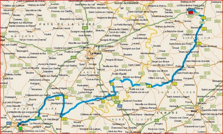 Carte vallée du Loir